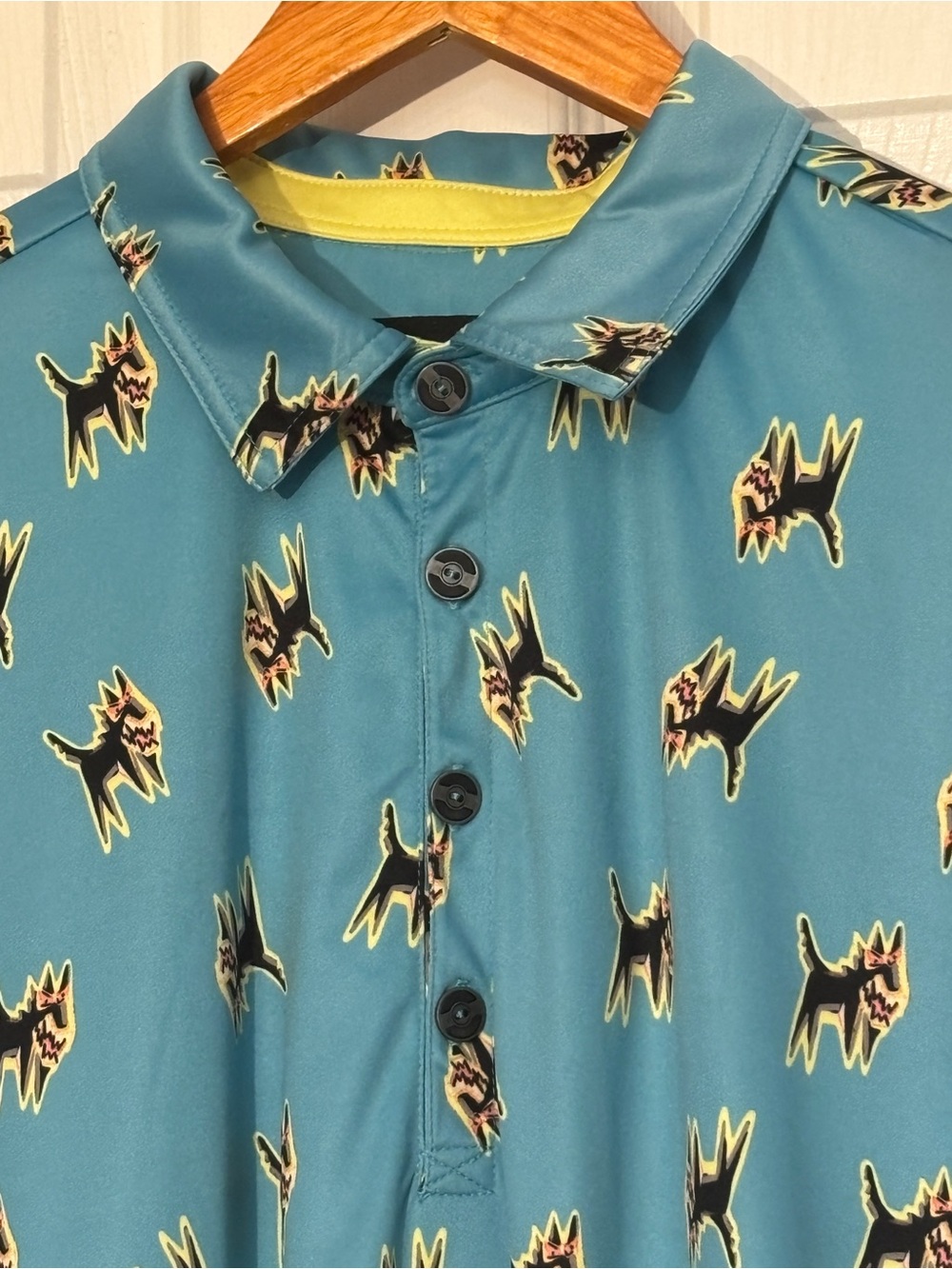 Jamie Sadock Men’s Xxl Blue Barking Dog Print Performance Golf Polo View 2